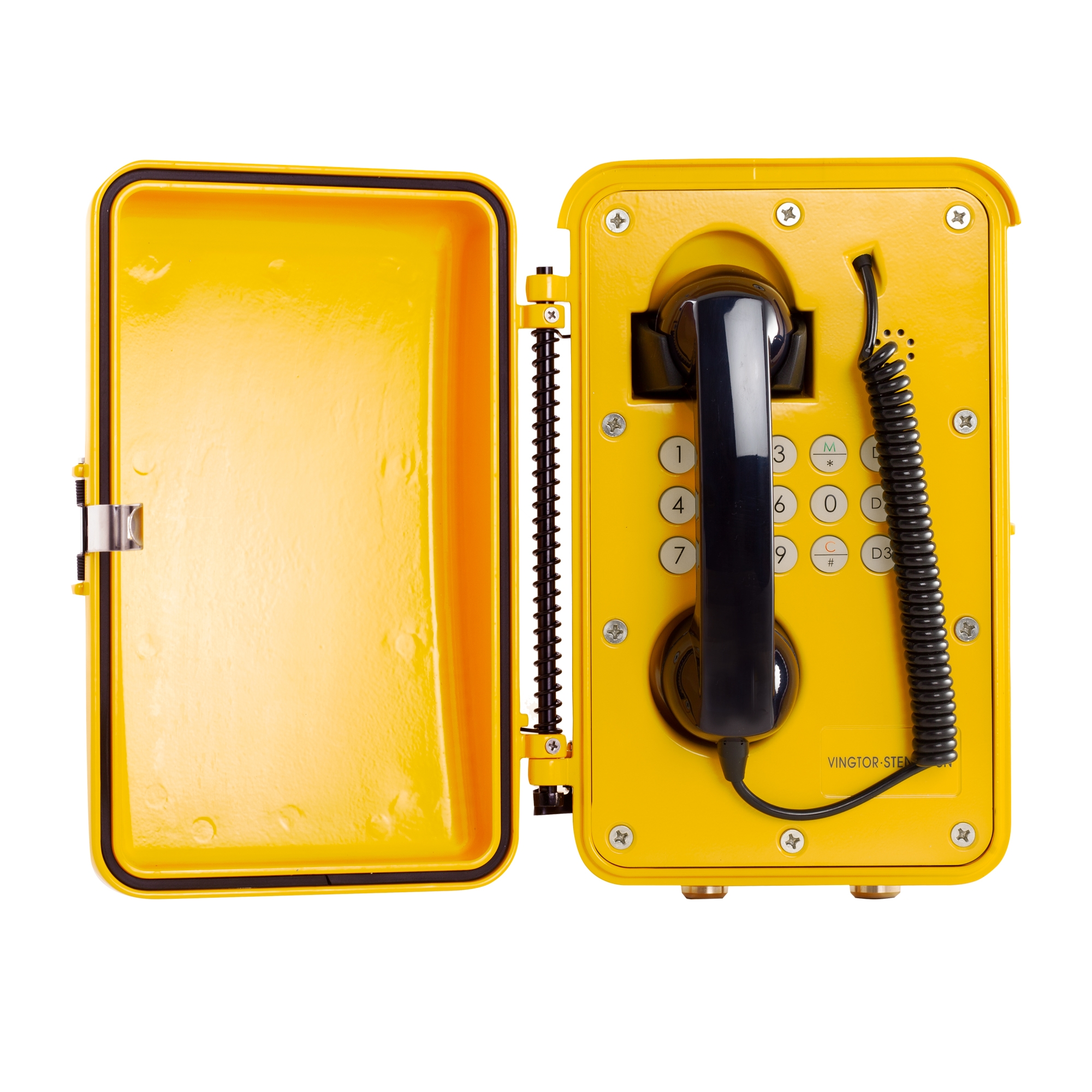 IP Heavy Duty Telephone, Door, Keypad, Coiled Rubber Cord, Yellow