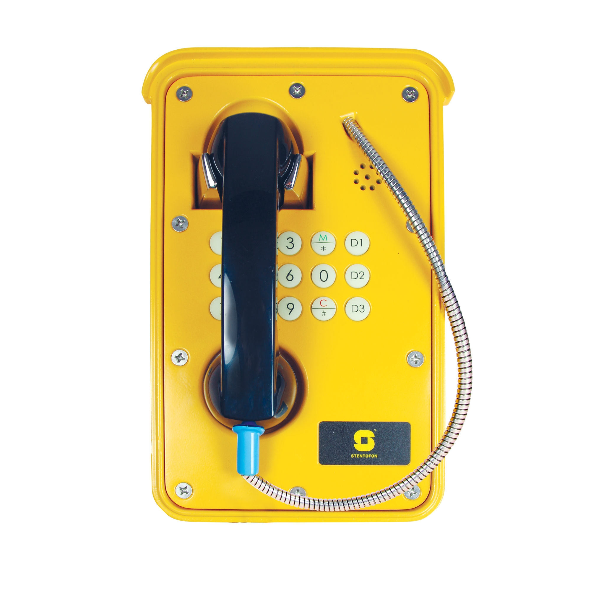IP Heavy Duty-telefon, knappsats, armerad 50 cm sladd, gul
