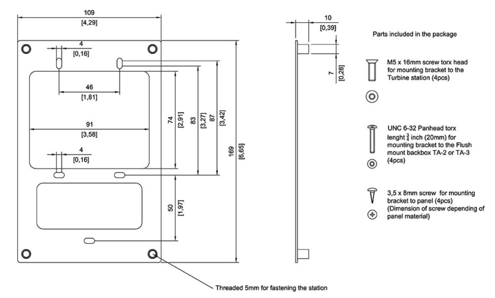 Turbine Compact, Bracket for US 2 GANG Flush Back Box (TA-5) | COBS AB